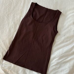 Brown contour tank top from Zara